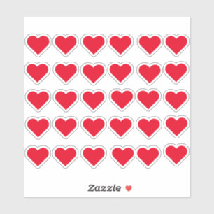 Rote Liebe-Herzen Aufkleber
