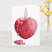 Rote Liebe Herzform romantische Kerzenkunst Karte (Gelbe Blume)