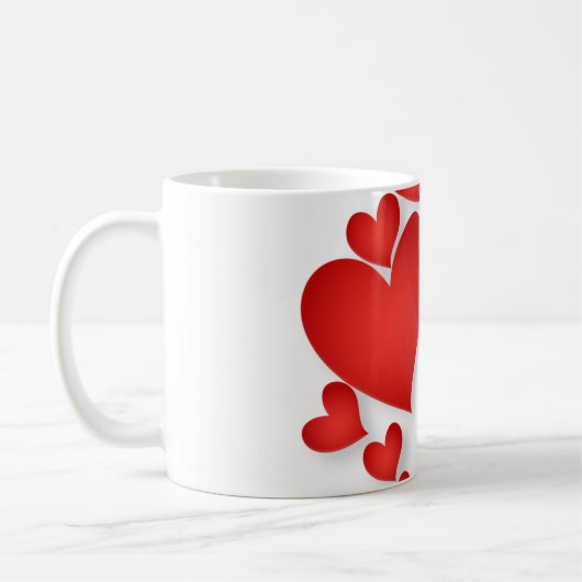 Rote Liebe Herzform Valentinstag Kaffeetasse (Links)