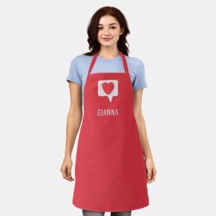 Rote Liebe Herzromantik Personalisierte Mädchenbez Schürze