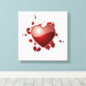 Rote Liebe Herzsymbol Leinwanddruck (Insitu (Holzboden))