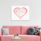 Rote Liebe Herztypografie Leinwanddruck (Insitu (Wohnzimmer))