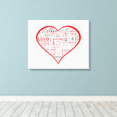 Rote Liebe Herztypografie Leinwanddruck (Insitu (Holzboden))