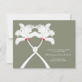 Rote Liebe-Hochzeitskarte für Knotted Palm Trees Einladung (Vorderseite)