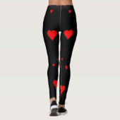 Rote Liebe Hört auf Schwarz Leggings (Rückseite)