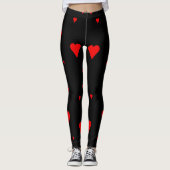 Rote Liebe Hört auf Schwarz Leggings (Vorderseite)