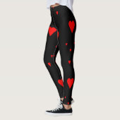 Rote Liebe Hört auf Schwarz Leggings (Links)