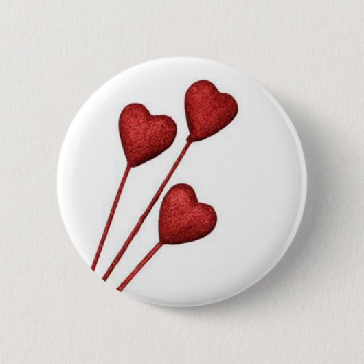 Rote Liebe hört auf Stöcken Button (Vorderseite)