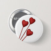 Rote Liebe hört auf Stöcken Button (Vorne & Hinten)