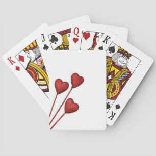 Rote Liebe hört auf Stöcken Spielkarten