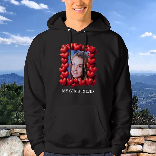 Rote Liebe Hört Gerahmtes Foto Personalisiert Hoodie