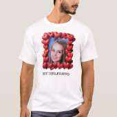 Rote Liebe Hört Gerahmtes Foto Personalisiert T-Shirt (Vorderseite)