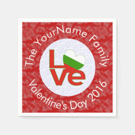 Rote LIEBE in Bulgarien Personalisiert Serviette