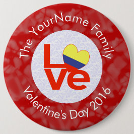 Rote LIEBE in Kolumbien Personalisiert Button