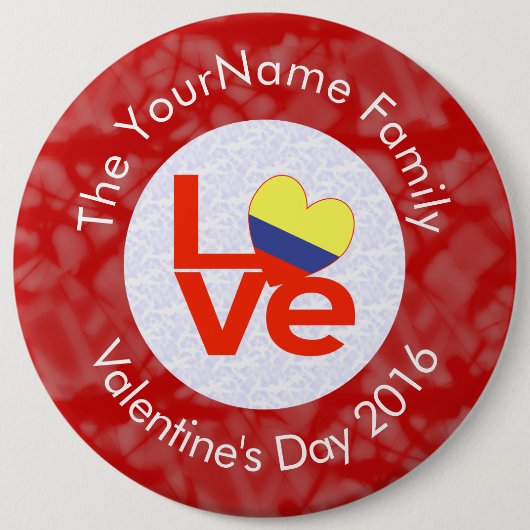 Rote LIEBE in Kolumbien Personalisiert Button (Vorderseite)