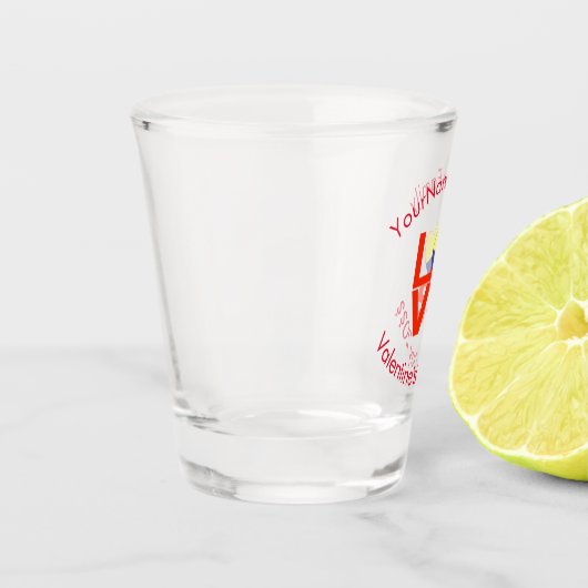 Rote LIEBE in Kolumbien Personalisiert Schnapsglas (Links)