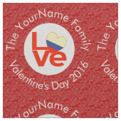 Rote LIEBE in Kolumbien Personalisiert Stoff (Nahaufnahme)