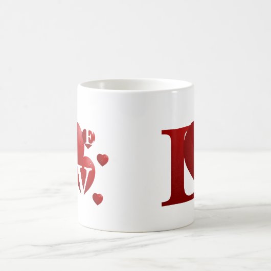 Rote LIEBE Kaffeetasse (Mittel)