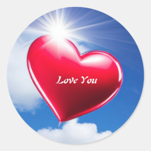 Rote Liebe Klassischer Rundsticker Runder Aufkleber