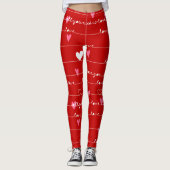 Rote Liebe Leggings (Vorderseite)