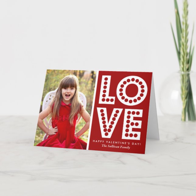 Rote Liebe Marquee Valentine's Day Card Feiertagskarte (Vorderseite)