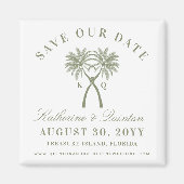 Rote Liebe mit Knotted Palm Trees - das Datum spei Magnet (Vorne)