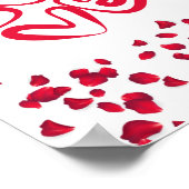 Rote Liebe mit roten Petalen Poster (Ecke)