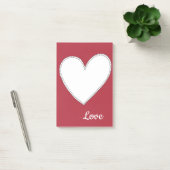 Rote Liebe mit weißem Herzen Post-it Klebezettel (Büro)