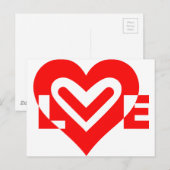 Rote Liebe Postkarte (Vorne/Hinten)