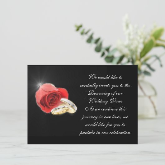 Rote Liebe-Rosen-formale Einladung (Stehend Vorderseite)