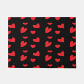 Rote Liebe Schwarz Fußmatte (Vorderseite)