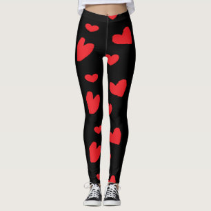 Rote Liebe Schwarz Leggings