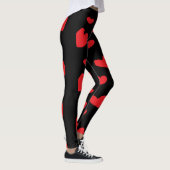 Rote Liebe Schwarz Leggings (Rechts)