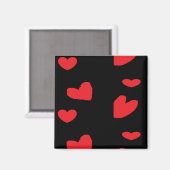 Rote Liebe Schwarz Magnet (Vorderseite/Rückseite)