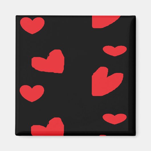 Rote Liebe Schwarz Magnet (Vorne)