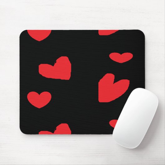 Rote Liebe Schwarz Mousepad (Mit Mouse)