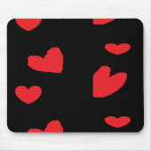 Rote Liebe Schwarz Mousepad (Vorne)