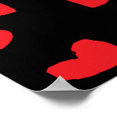 Rote Liebe Schwarz Poster (Ecke)