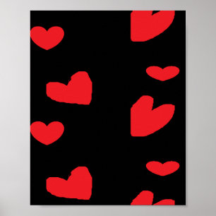 Rote Liebe Schwarz Poster