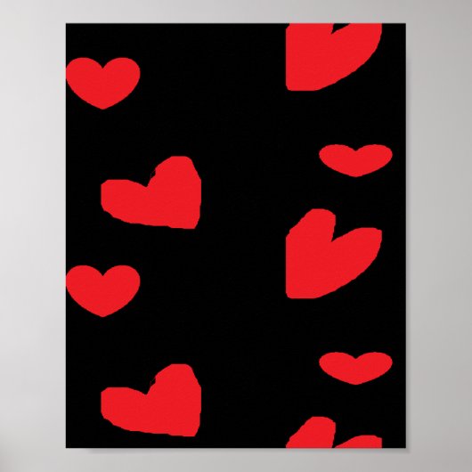 Rote Liebe Schwarz Poster (Vorne)