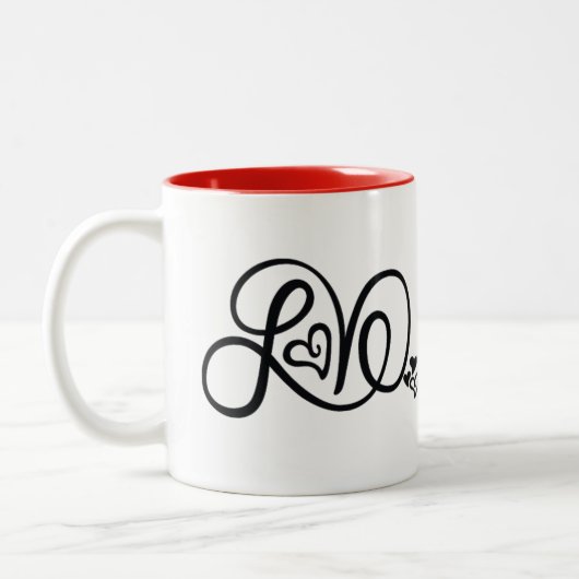 Rote Liebe Tasse mit KP Logo (Links)