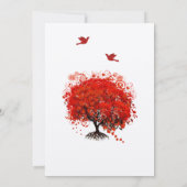 Rote Liebe Tree Love Birds Hochzeit Einladung (Rückseite)