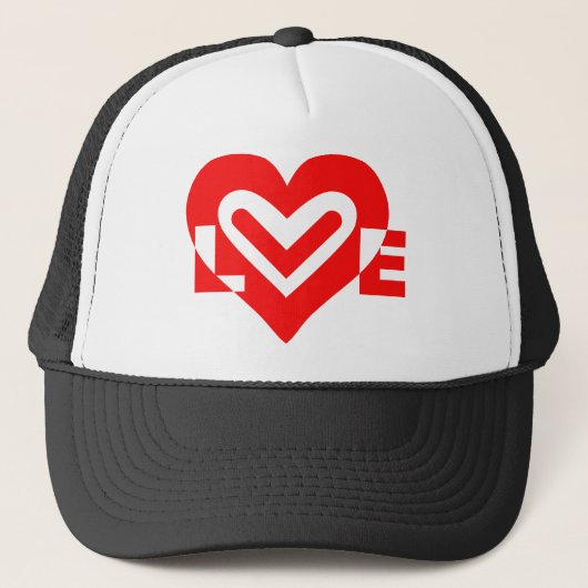 Rote Liebe Truckerkappe (Vorderseite)