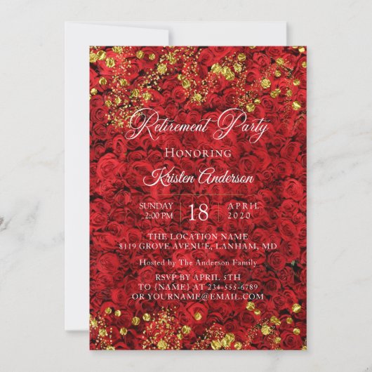 Rote Liebe Türkische Rose Party Einladung für das (Vorderseite)