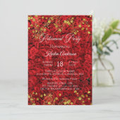 Rote Liebe Türkische Rose Party Einladung für das (Stehend Vorderseite)