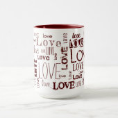 Rote LIEBE! Typografie Tasse (Zentrum)