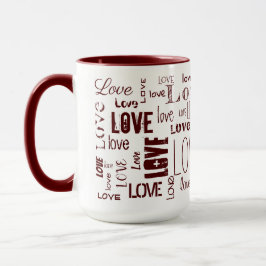 Rote LIEBE! Typografie Tasse
