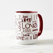 Rote LIEBE! Typografie Tasse (VorderseiteRechts)