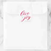 Rote Liebe und Joy Rounded Corners Square Sticker (Tasche)