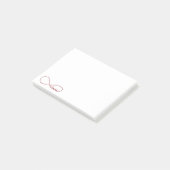 Rote Liebe Unendlichkeit PostIt Notizen (angewinkelt)